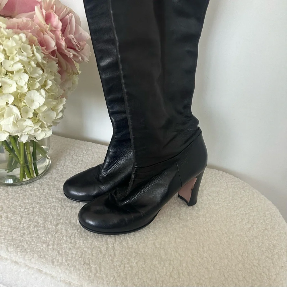 Prada Knee High Leather Boots - Picture 2 of 5